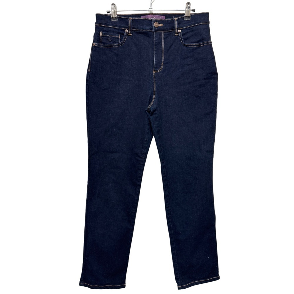 {Gloria Vanderbilt} "New Amanda" Short Dark Blue High Rise Straight Leg Jeans